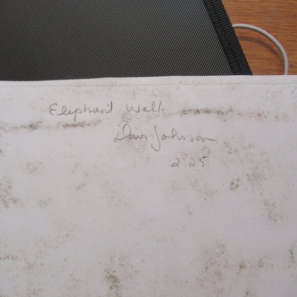 'Elephant Walk' Pastel Painting on Paper, Framed, Whimsical, Elephants - Picture 4 of 4